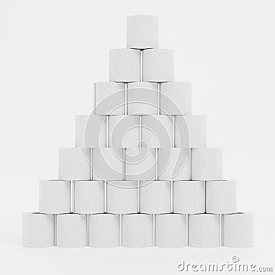 3D Render of Toilet Papers Set Stock Photo