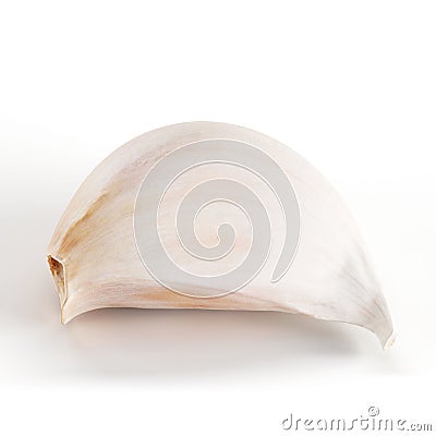 Realistic 3d rendering of a clove of garlic on white background Stock Photo