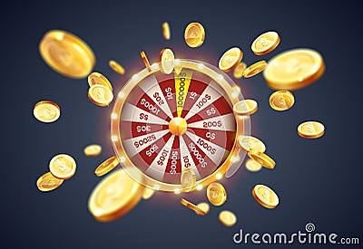 Realistic 3d spinning fortune Vector Illustration