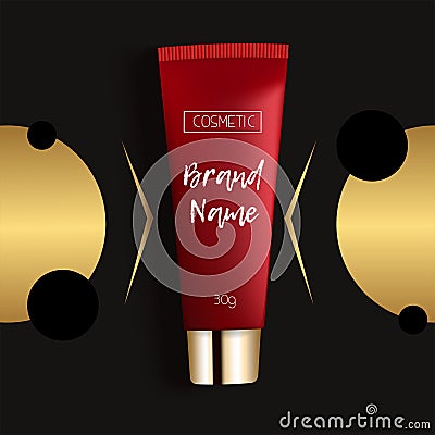 Realistic 3D template design cosmetics packaging. Vector Illustration