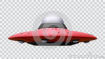 Realistic unidentified flying object isolated on transparent background. Vector illustration Vector Illustration
