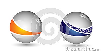 3D Glossy Ball company logo vector Vector Illustration