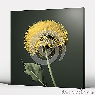 Realistic dandelion flower on dark background 1 Stock Photo