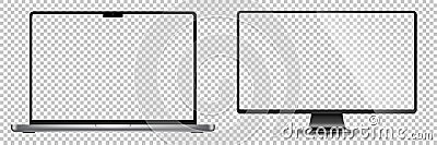 Realistic Darkgrey Notebook with Transparent Screen Isolated. New Laptop. Open Display. Can Use for Project, Presentation. Blank D Vector Illustration