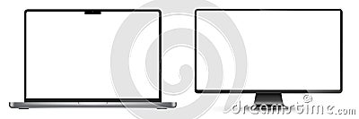 Realistic Darkgrey Notebook with Transparent Screen Isolated. New Laptop. Open Display. Can Use for Project, Presentation. Blank D Vector Illustration