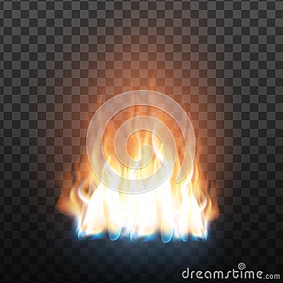 Realistic Decorative Flammable Fire Flame Vector Vector Illustration