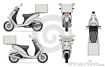 Realistic Delivery Scooter Vector Illustration Vector Illustration