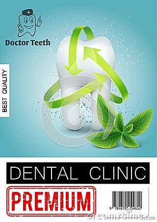 Realistic Dental Clinic Advertising Poster Vector Illustration