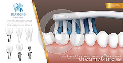 Realistic Dental Health Concept Vector Illustration