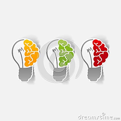 Realistic design element: brain lamp Vector Illustration