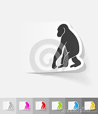 Realistic design element. monkey Vector Illustration