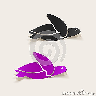 Realistic design element: sea ??turtle Vector Illustration