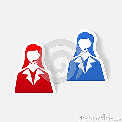 Realistic design element. telephone operator Vector Illustration