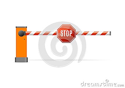 Realistic Detailed 3d Barrier Gate. Vector Vector Illustration