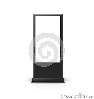 Realistic Detailed 3d Black Digital Signage Mockup. Vector Vector Illustration