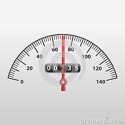 Realistic Detailed 3d Car Speedometer Panel Control. Vector Vector Illustration