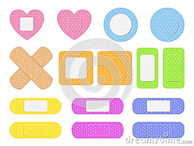 Adhesive plaster set Vector Illustration