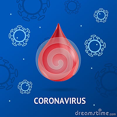 Realistic Detailed 3d Coronavirus Concept Ad Poster Card. Vector Vector Illustration