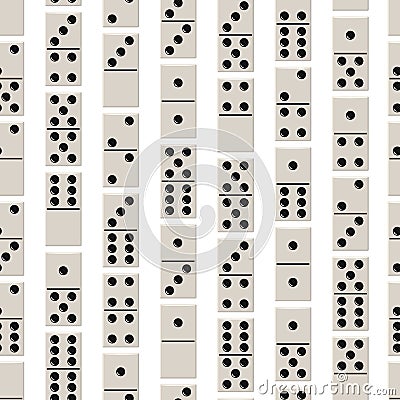 Realistic Detailed 3d Domino Bones Full Seamless Pattern Background. Vector Vector Illustration