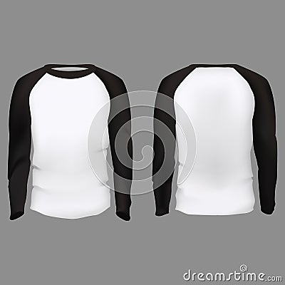 Realistic Detailed 3d Men Slim-Fitting Long Sleeve Set. Vector Vector Illustration