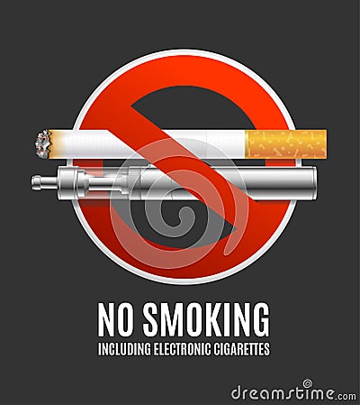 Realistic Detailed 3d No Smoking Concept. Vector Vector Illustration