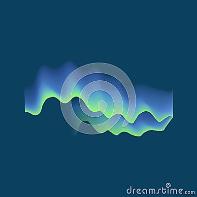 Realistic Detailed 3d Northern Aurora Lights. Vector Vector Illustration