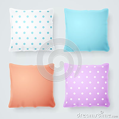 Realistic Detailed 3d Pillow Mock Up. Vector Vector Illustration
