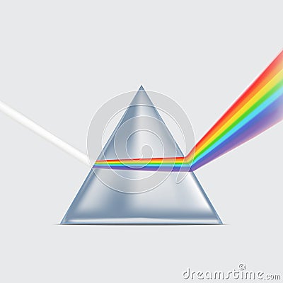 Realistic Detailed 3d Spectrum Prism. Vector Vector Illustration