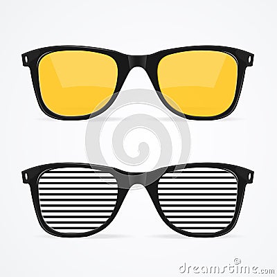 Realistic Detailed 3d Sunglass Set. Vector Vector Illustration