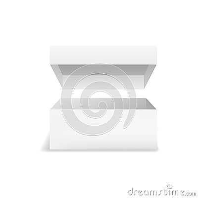 Realistic Detailed 3d Template Blank White Square Box Mock Up. Vector Vector Illustration