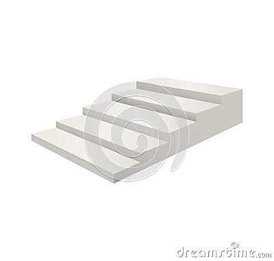Realistic Detailed 3d Template Blank White Stair Ladder. Vector Vector Illustration