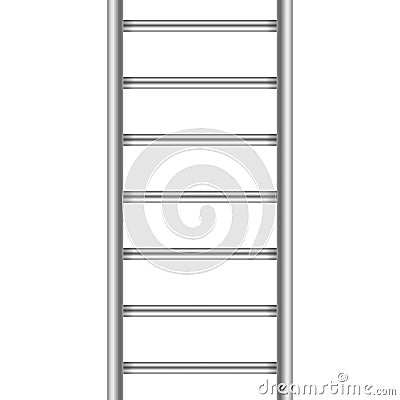 Realistic Detailed 3d Vertical Metal Ladder Section. Vector Vector Illustration