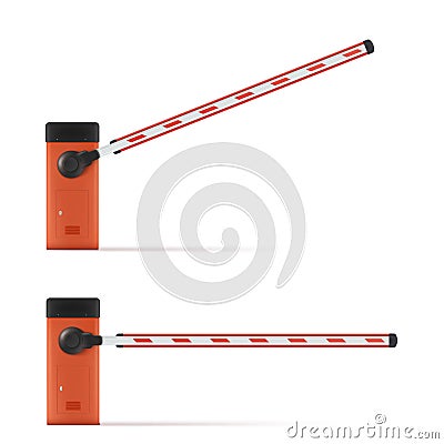 Realistic detailed illustration of a car barrier. open and closed Vector Illustration