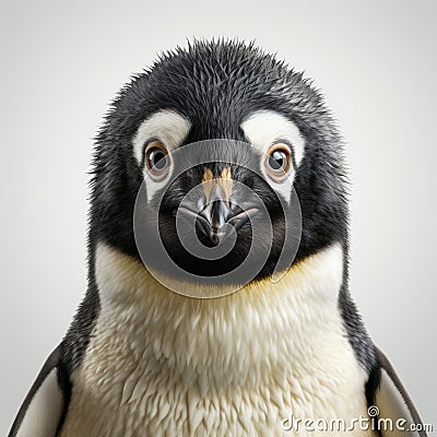 Realistic And Detailed Portrait Of A Young Penguin Stock Photo