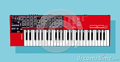 Realistic detailed vector synthesizer. Nord lead A1 illustration. Vector Illustration