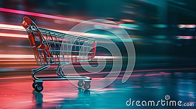 Realistic digital shopping cart with ample text space for versatile usage in ecommerce Stock Photo