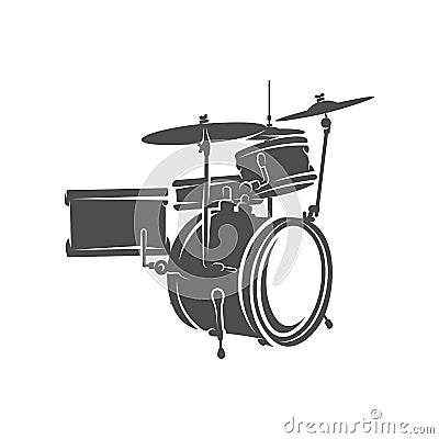 Realistic Drum Design Vector. Silhouette of Drum. Vector illustration Vector Illustration