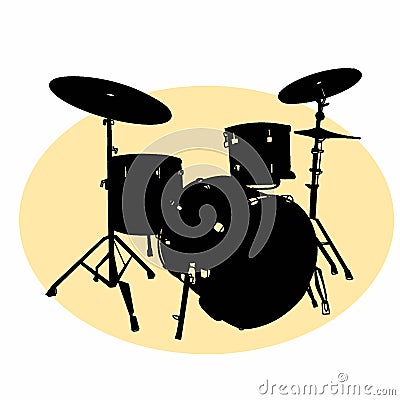 Realistic drum illusration drawing battery coloring drawing illustration white background Vector Illustration