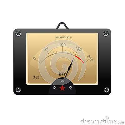 Realistic electronic analog VU signal meter Stock Photo