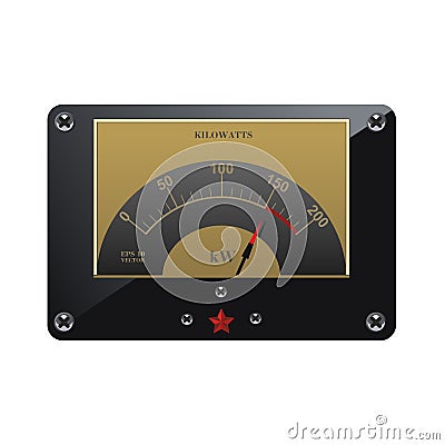 Realistic electronic analog VU signal meter Stock Photo