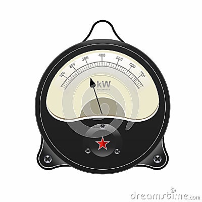 Realistic electronic analog VU signal meter Stock Photo