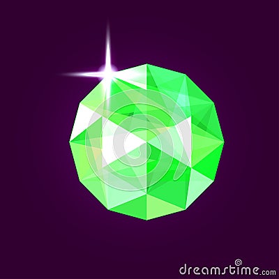 Realistic emerald jewel. Gem. Vector illustration. Vector Illustration