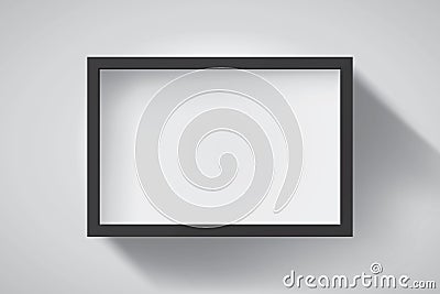 Realistic empty black frame on light background, border for your creative project, mockup for you project. Vector design Vector Illustration