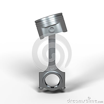 Realistic Engine piston isolated on white - 3d render Stock Photo