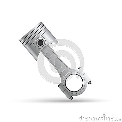 Realistic engine pistons isolated on transparent background.Vector 3d illustration with detail of motor Cartoon Illustration