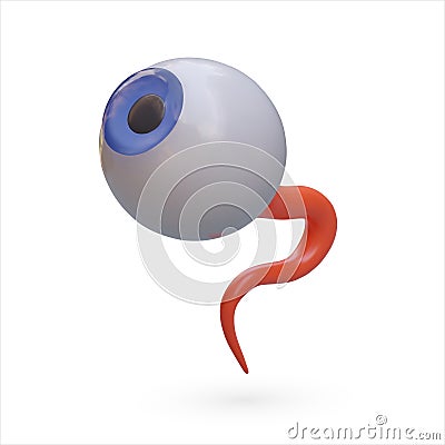 Realistic eye on white background. Organ of human vision. Eyeball Vector Illustration