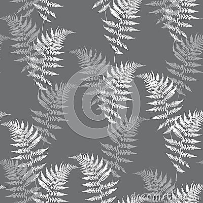 Realistic fern seamless pattern vector illustration. Detailed bracken fern vector, tropical forest. Vector Illustration