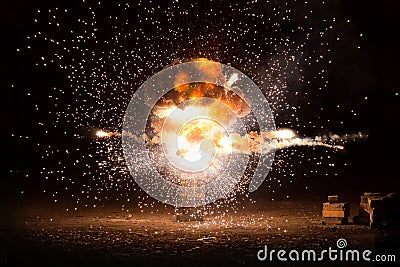 Realistic fire explosion Stock Photo