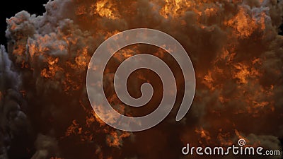 A realistic fiery explosion close up 3d illustration Cartoon Illustration