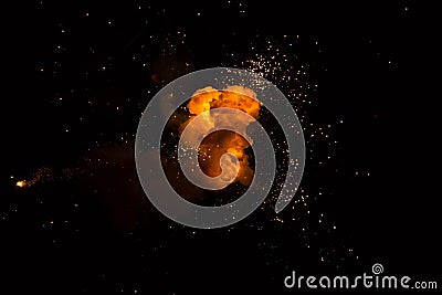 Realistic fiery explosion Stock Photo